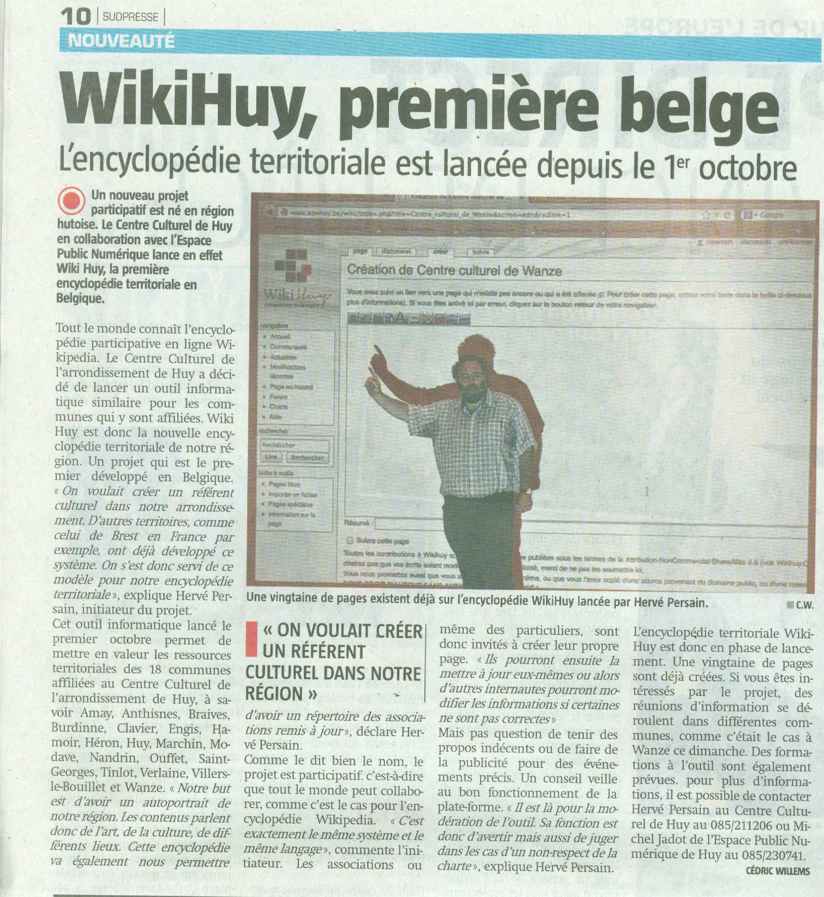 Inauguration de WikiHuy le 01/10/2013 à la Bibliothèque de Huy