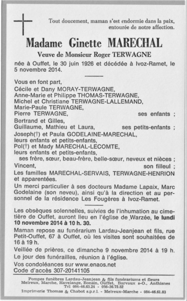 Fichier:Maréchal Ginette veuve Terwagne Roger.JPG