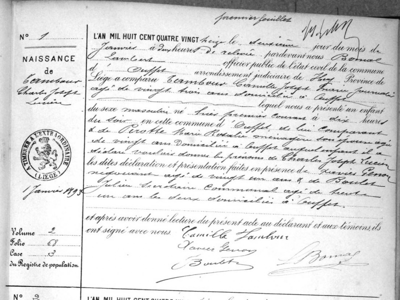 Fichier:Acte naiss Tambour Charles Joseph Lucien.jpg