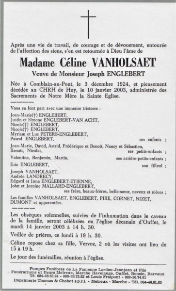 Fichier:Vanholsaet Céline veuve Englebert Joseph.JPG